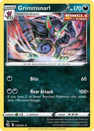 Grimmsnarl 178/264 - SWSH08 Fusion Strike Holofoil