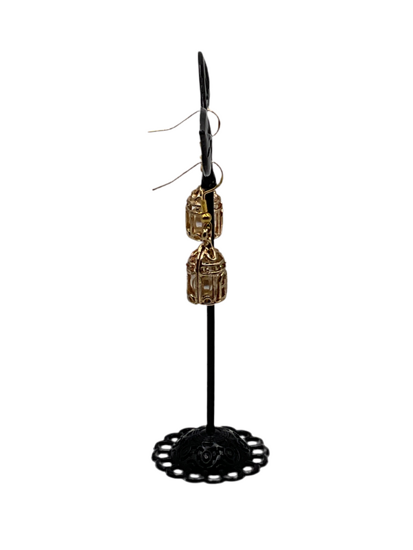 Bird cage earrings