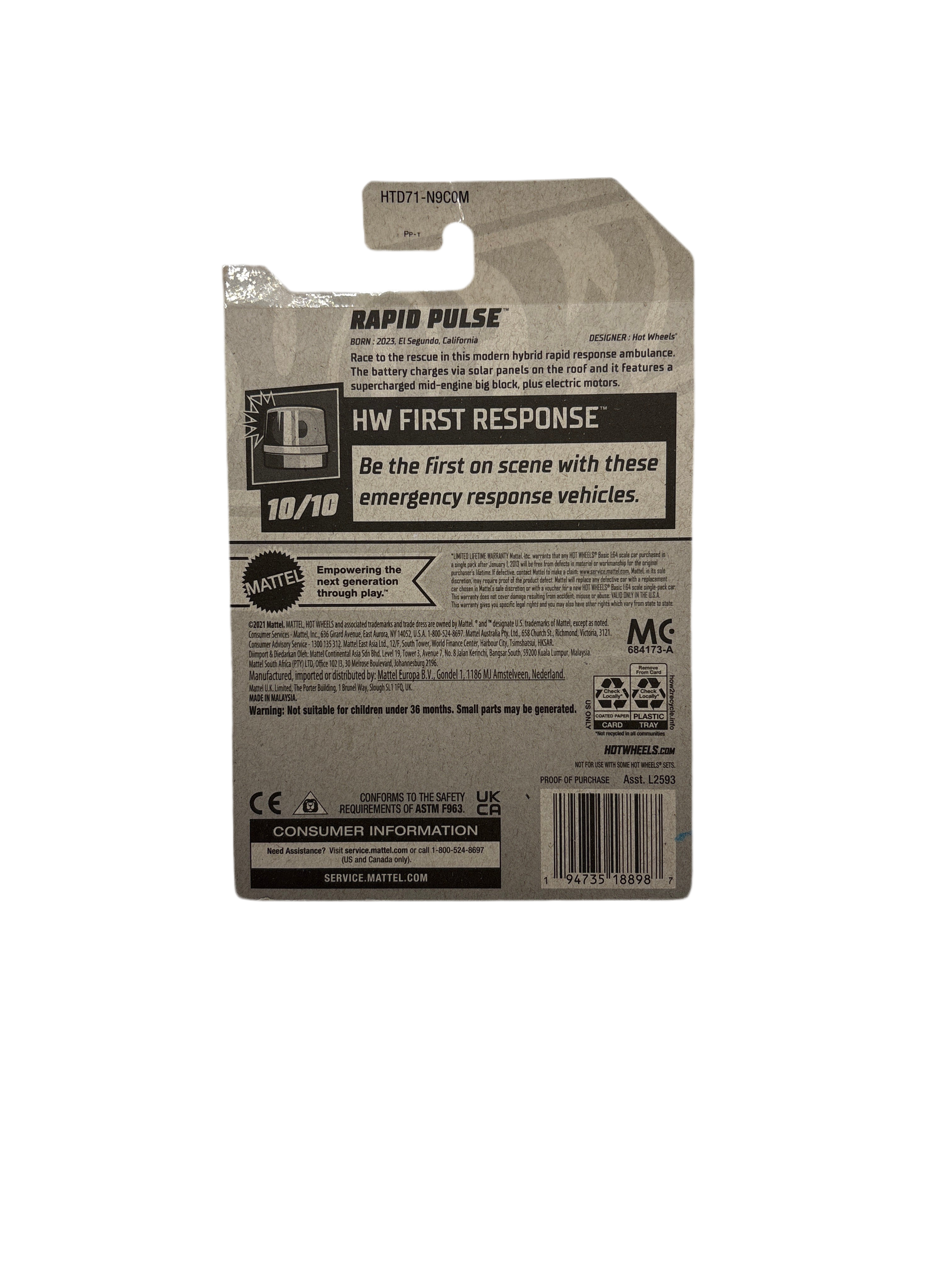 Hot Wheels Rapid Pulse Diecast Red