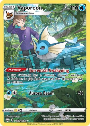 Vaporeon TG02/TG30 - SWSH09 Brilliant Stars Trainer Gallery Holofoil