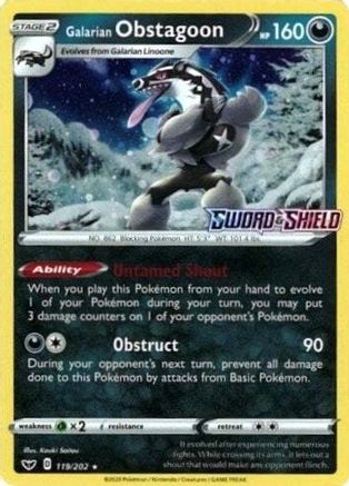 Galarian Obstagoon (Cosmos Holo) 119/202 - Miscellaneous Cards & Products Holofoil