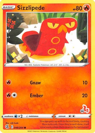 Sizzlipede (# Cinderace Stamped) 046/264 - Battle Academy 2022