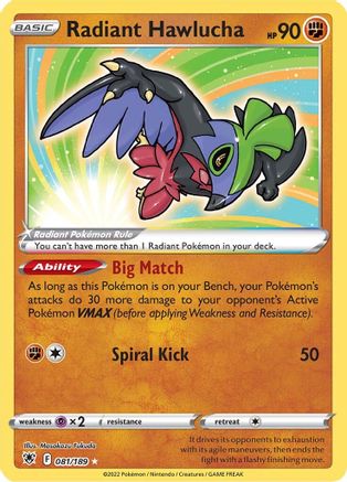 Radiant Hawlucha 081/189 - SWSH10 Astral Radiance Holofoil