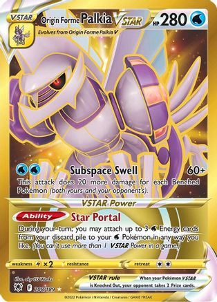 Origin Forme Palkia VSTAR (Secret) 208/189 - SWSH10 Astral Radiance Holofoil