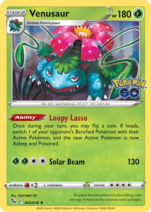 Venusaur 003/078 - Pokemon GO Holofoil Main image