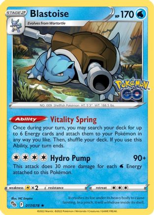 Blastoise 017/078 - Pokemon GO Reverse Holofoil Main image