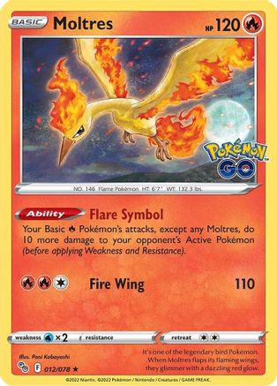 Moltres 012/078 - Pokemon GO Holofoil Main image