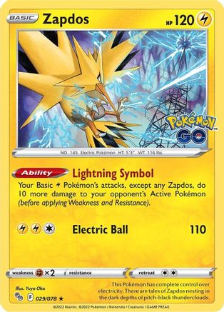 Zapdos 029/078 - Pokemon GO Holofoil Main image
