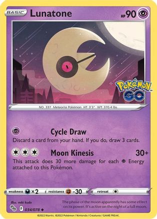 Lunatone 034/078 - Pokemon GO Main image