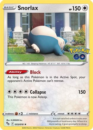 Snorlax 055/078 - Pokemon GO Holofoil Main image