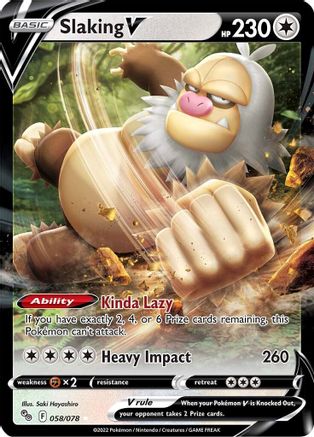 Slaking V 058/078 - Pokemon GO Holofoil Main image