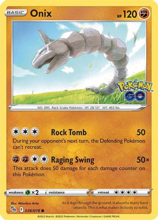 Onix 036/078 - Pokemon GO Main image