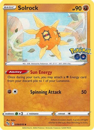 Solrock 039/078 - Pokemon GO Main image
