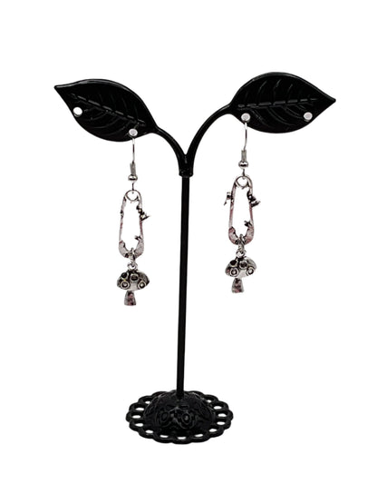 Baby Pin with Mushroom Earrings