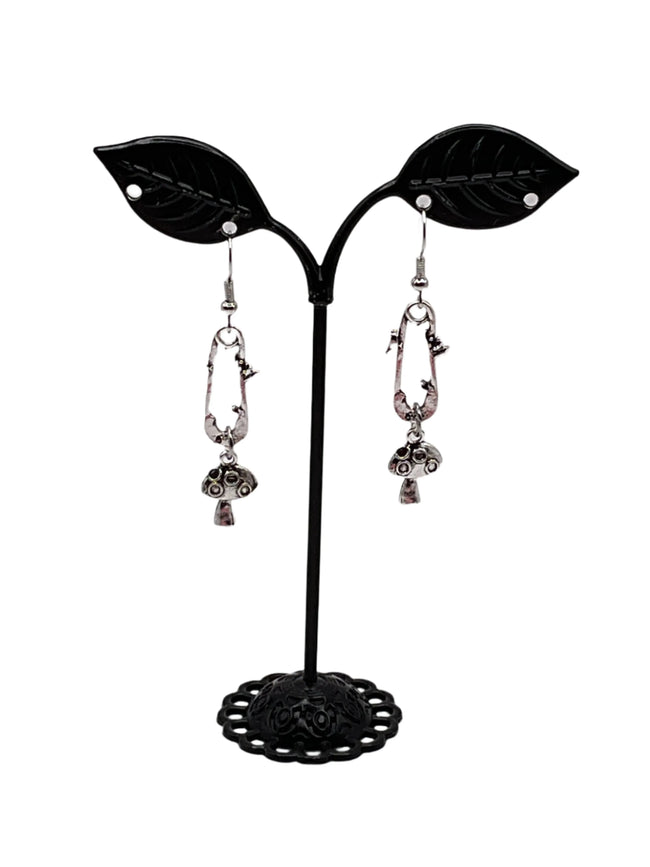 Baby Pin with Mushroom Earrings Hover Image