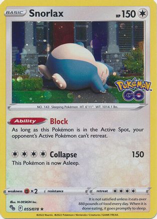 Snorlax (Cosmos Holo) 055/078 - Miscellaneous Cards & Products Holofoil
