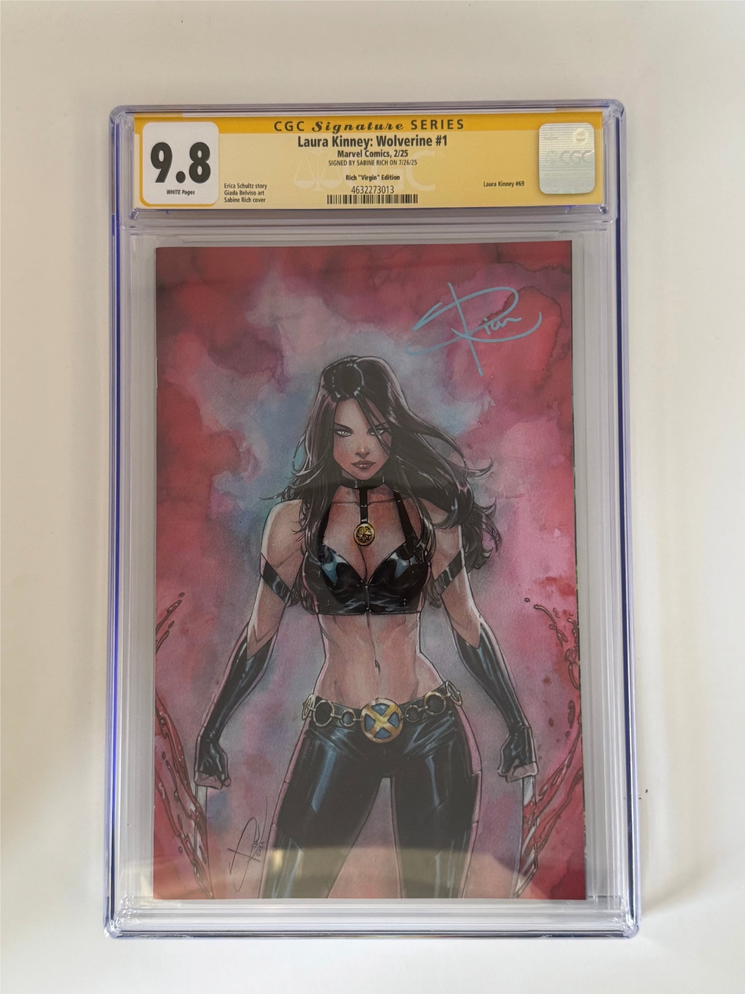 [Signed by Sabine Rich] Laura Kinney: Wolverine #1 CGC 9.8 Yellow Label Sabine Rich Exclusive Virgin Var Main image