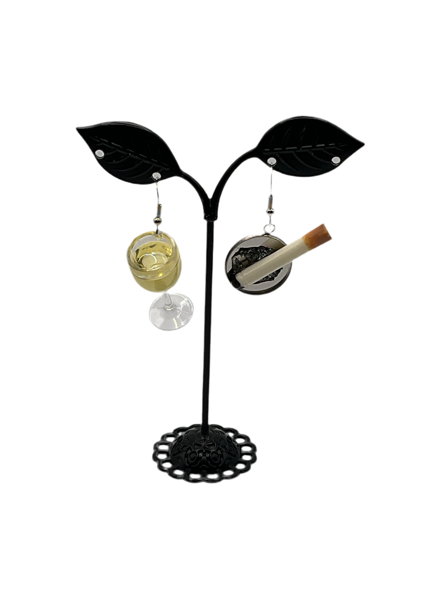 Cigarette And Wine Earrings