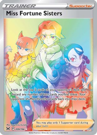 Miss Fortune Sisters (Secret) 209/196 - SWSH11 Lost Origin Holofoil
