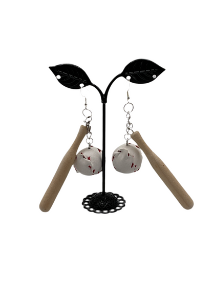 Baseball and Bat Earrings