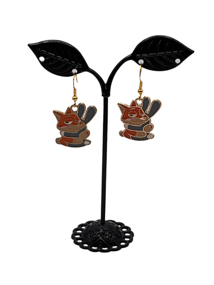 Zootopia Character Earrings Judy Hopps And Nick Wilde Wilde Facing Forward