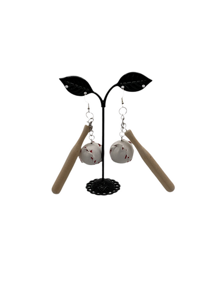 Baseball and Bat Earrings