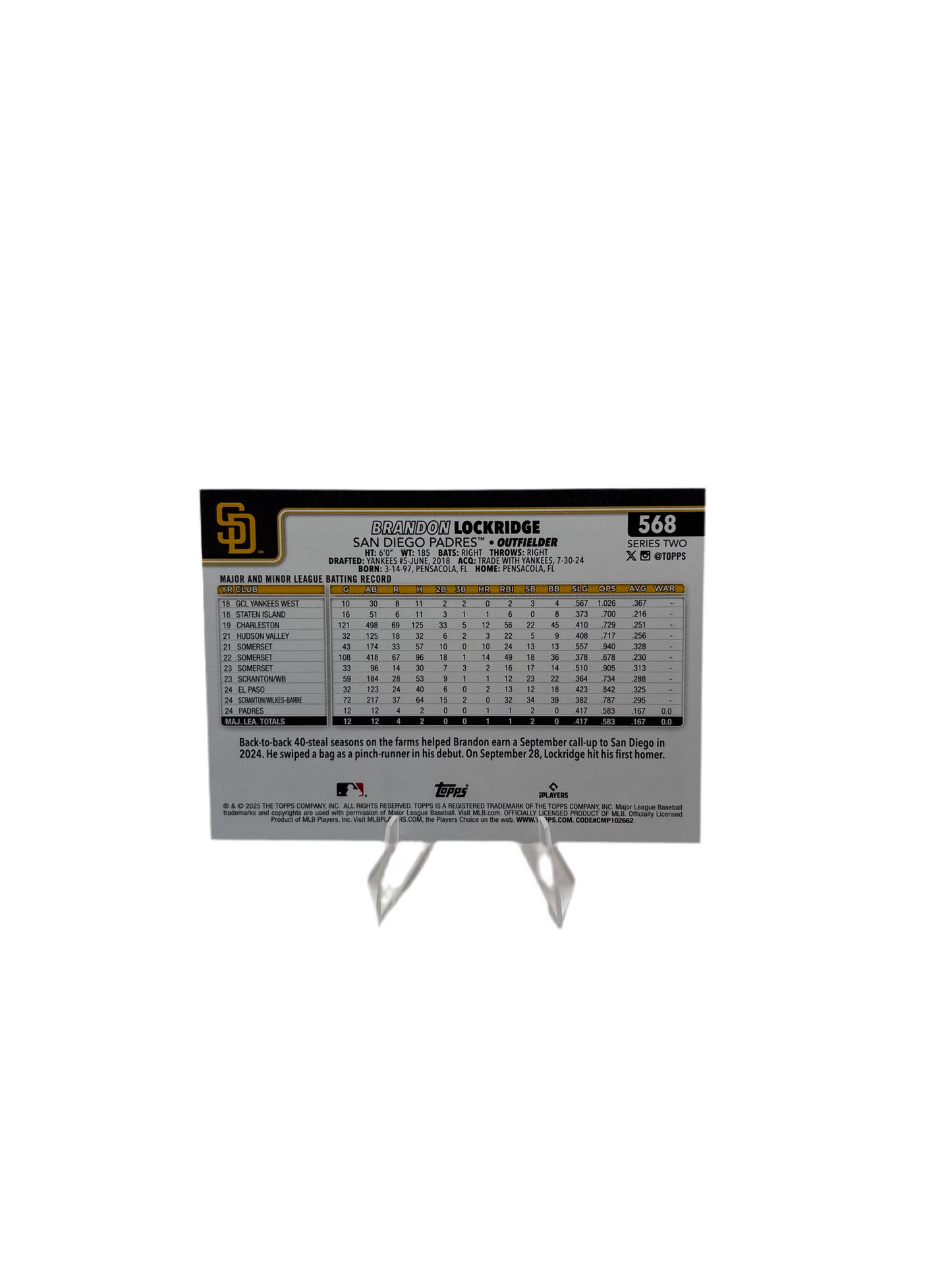 Topps Brandon Lockridge