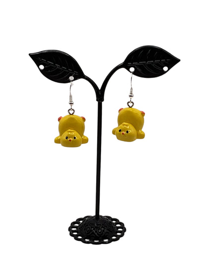 Upside-down chick earrings