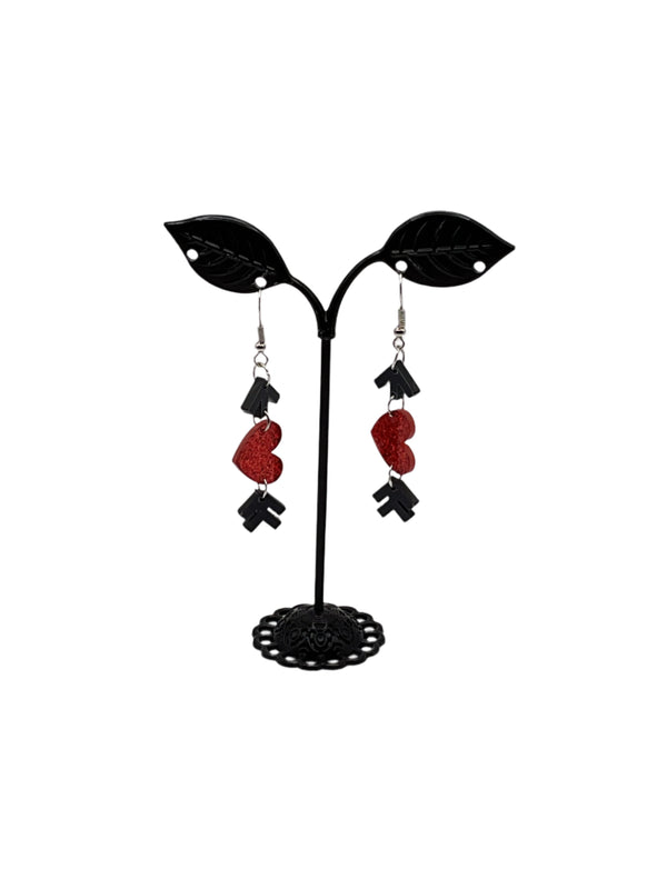 Arrow through a heart earrings