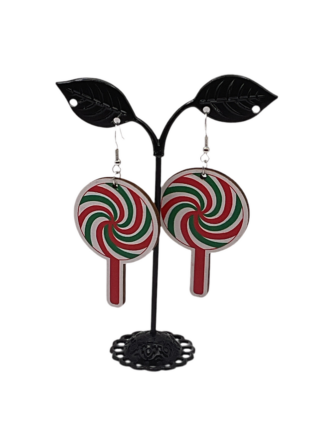 Christmas Lollipop Earrings Hover Image