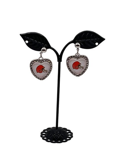 AFC Football Earrings Cleveland Browns~Hearts