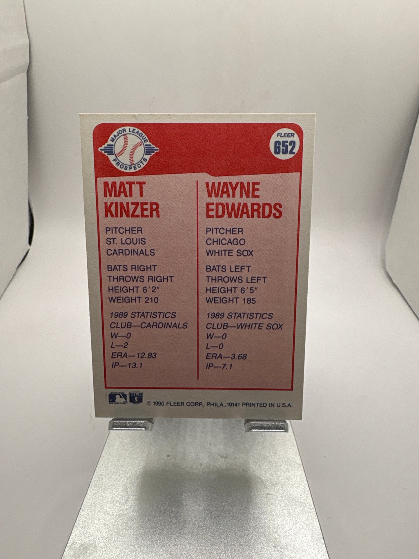 Fleer Matt Kinzer Wayne Edwards