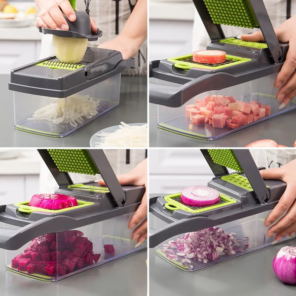 16-in-1 Multifunctional Vegetable Chopper – Onion Chopper, Slicer, Dicer & Grater