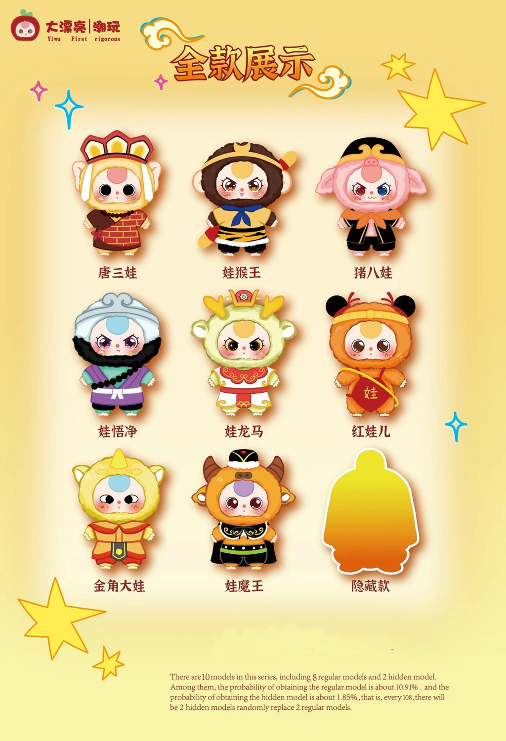 Baby Three Havoc In Heaven Plush Series Blind Box (1 Blind Box) - Collectors World Toys