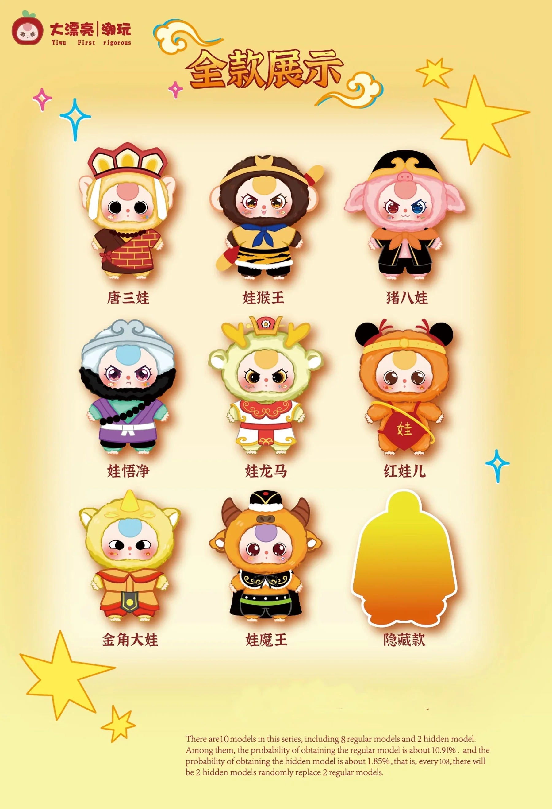 Baby Three Havoc In Heaven Plush Series Blind Box (1 Blind Box) - Collectors World Toys