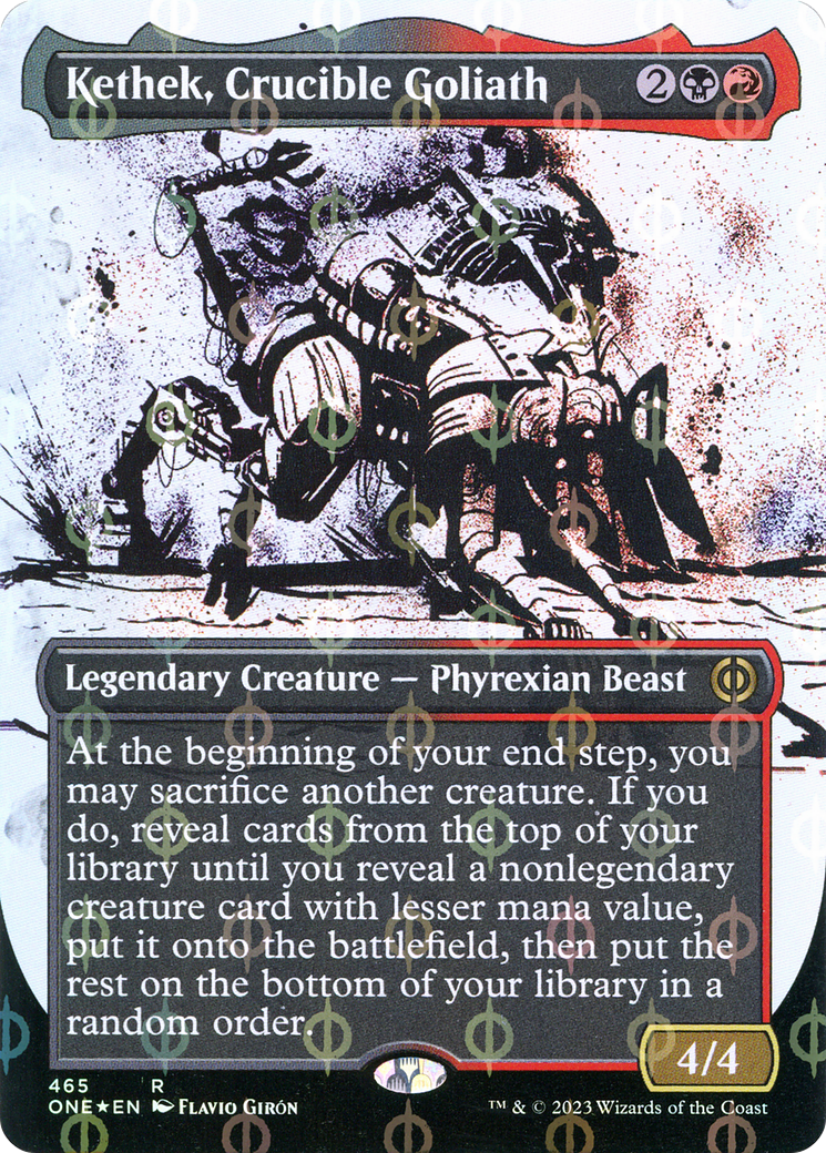 Kethek, Crucible Goliath (ONE-465) - Phyrexia: All Will Be One: (Showcase) (Borderless) Foil