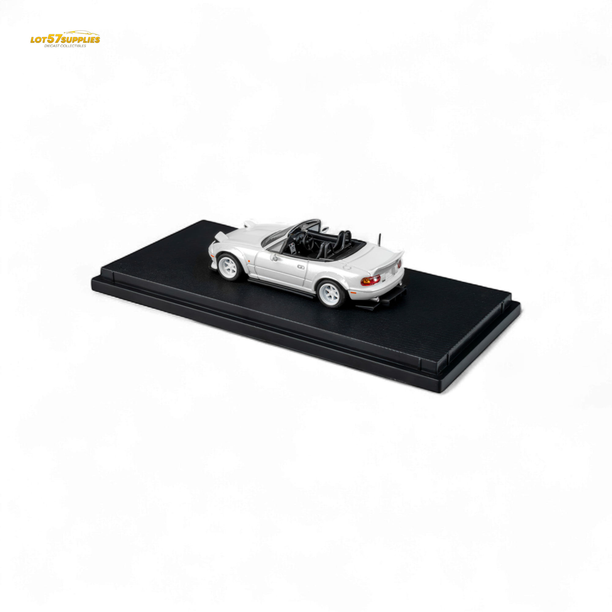 (Pre-Order) Microturbo Custom MX5 Rocket Bunny - Metallic White 1:64 - Collectors World Toys