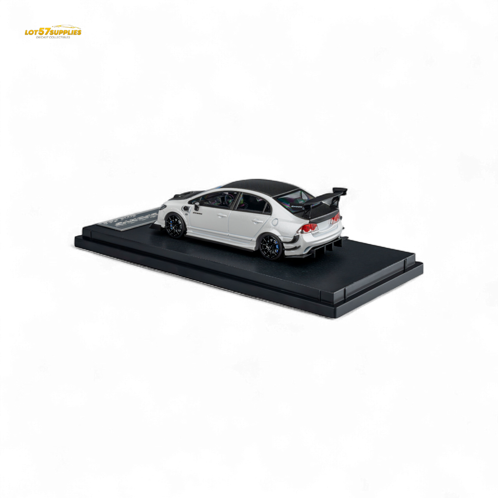 (Pre-Order) Microturbo Honda Civic Type R FD2 Spoon Sports - Metallic White 1:64