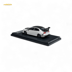 (Pre-Order) Microturbo Honda Civic Type R FD2 Spoon Sports - Metallic White 1:64 - Collectors World Toys