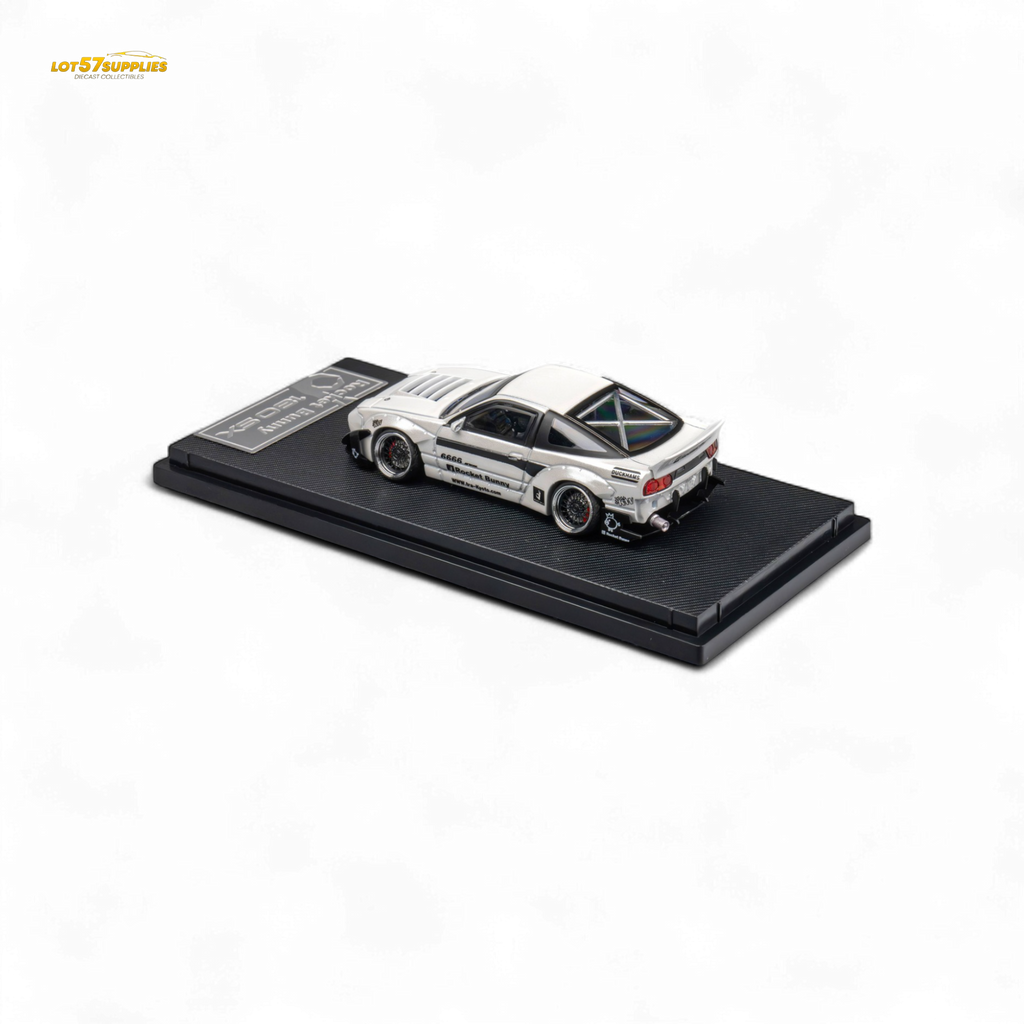 MicroTurbo Custom 180SX - Pandem Rocket Bunny White 1:64 - Collectors World Toys
