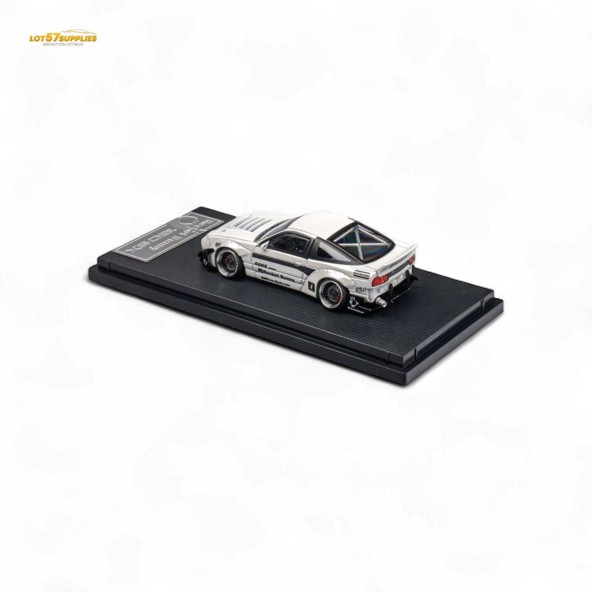 MicroTurbo Custom 180SX - Pandem Rocket Bunny White 1:64 - Collectors World Toys