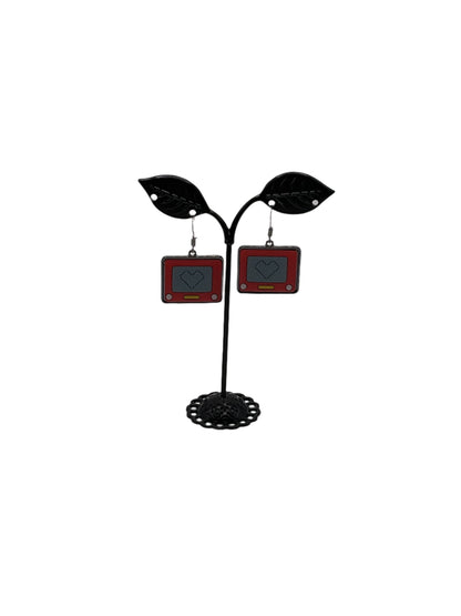 Etch a sketch earrings