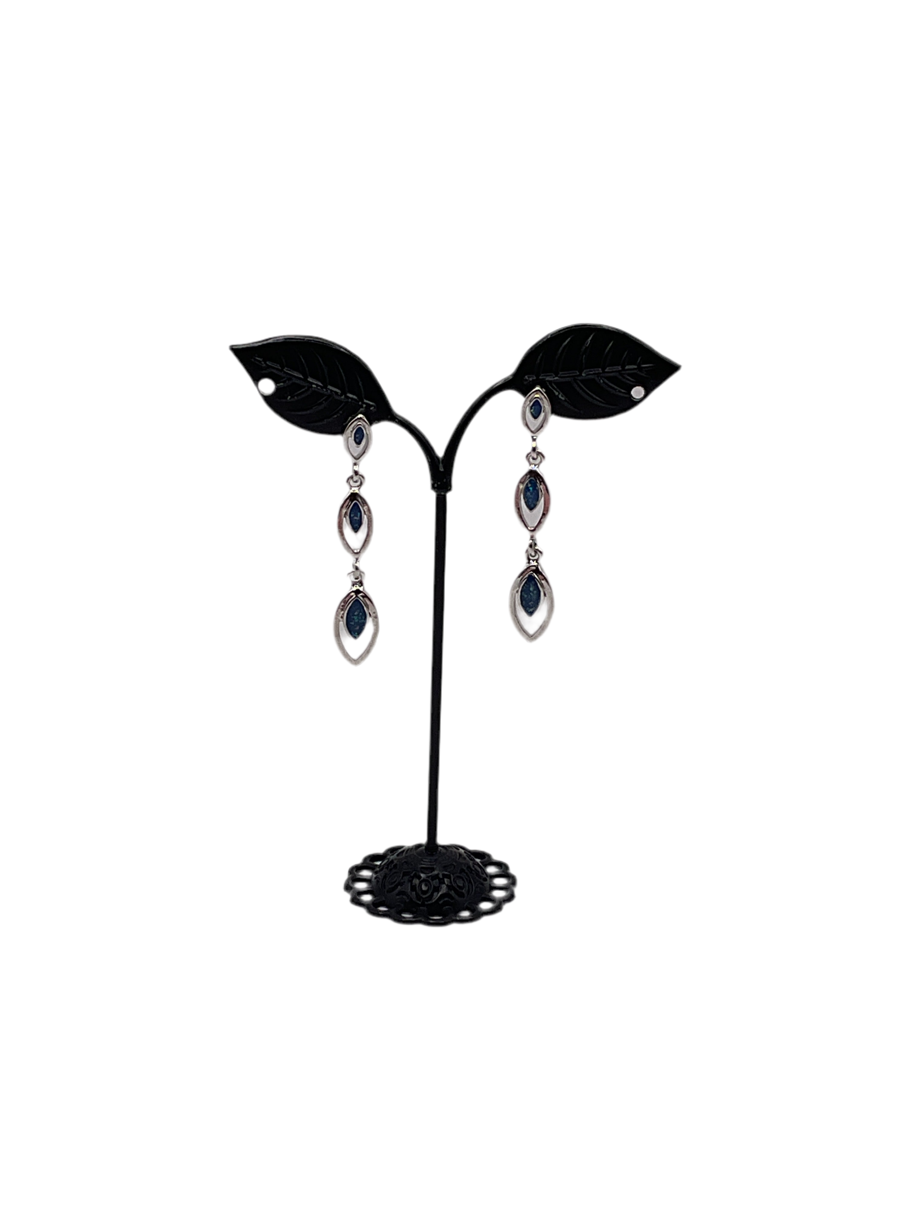 Silver stud/drop earrings