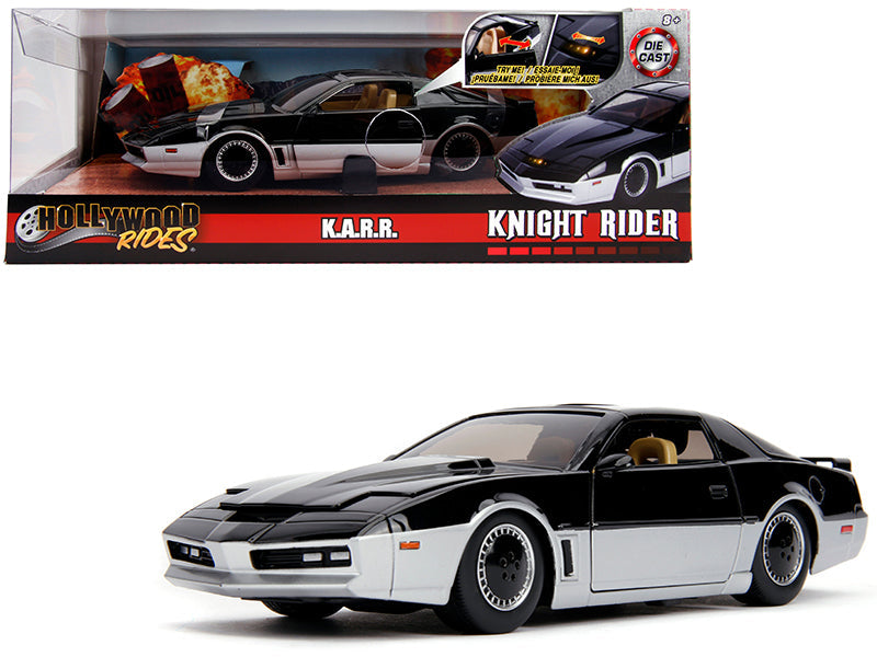 Jada Toys - K.A.R.R. Black and Silver with Light "Knight Rider" (1982) TV Series "Hollywood Rides" Series 1/24 Diecast Model Car by Jada