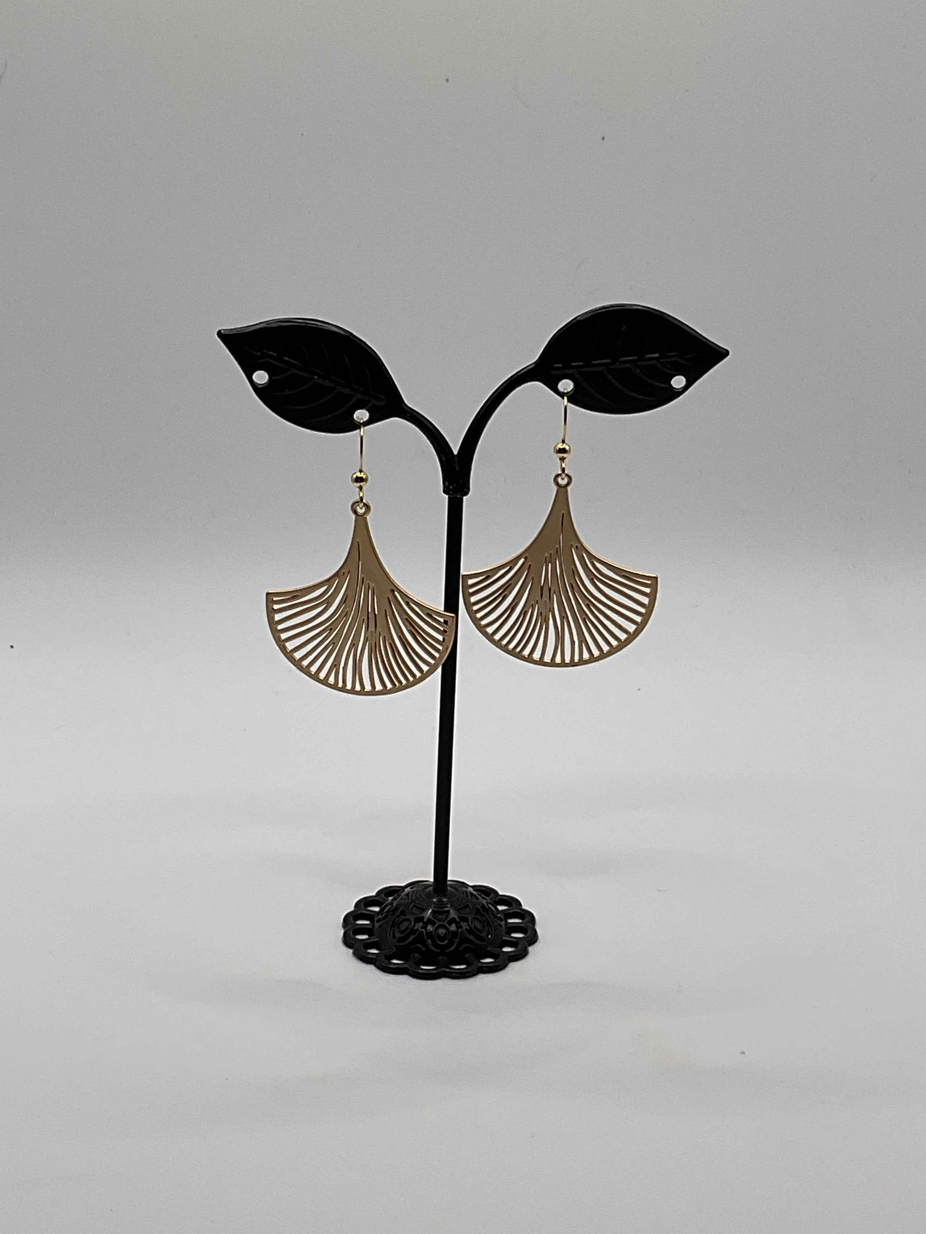 Gold Fan Earrings