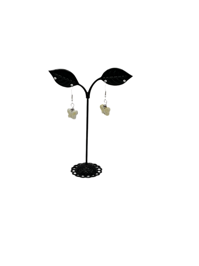 White/Yellow Butterfly Earrings Main Image