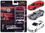 "Fast & Furious" Movie 3 piece Set Series 4 "Nano Hollywood Rides" Series Diecast Model Cars by Jada