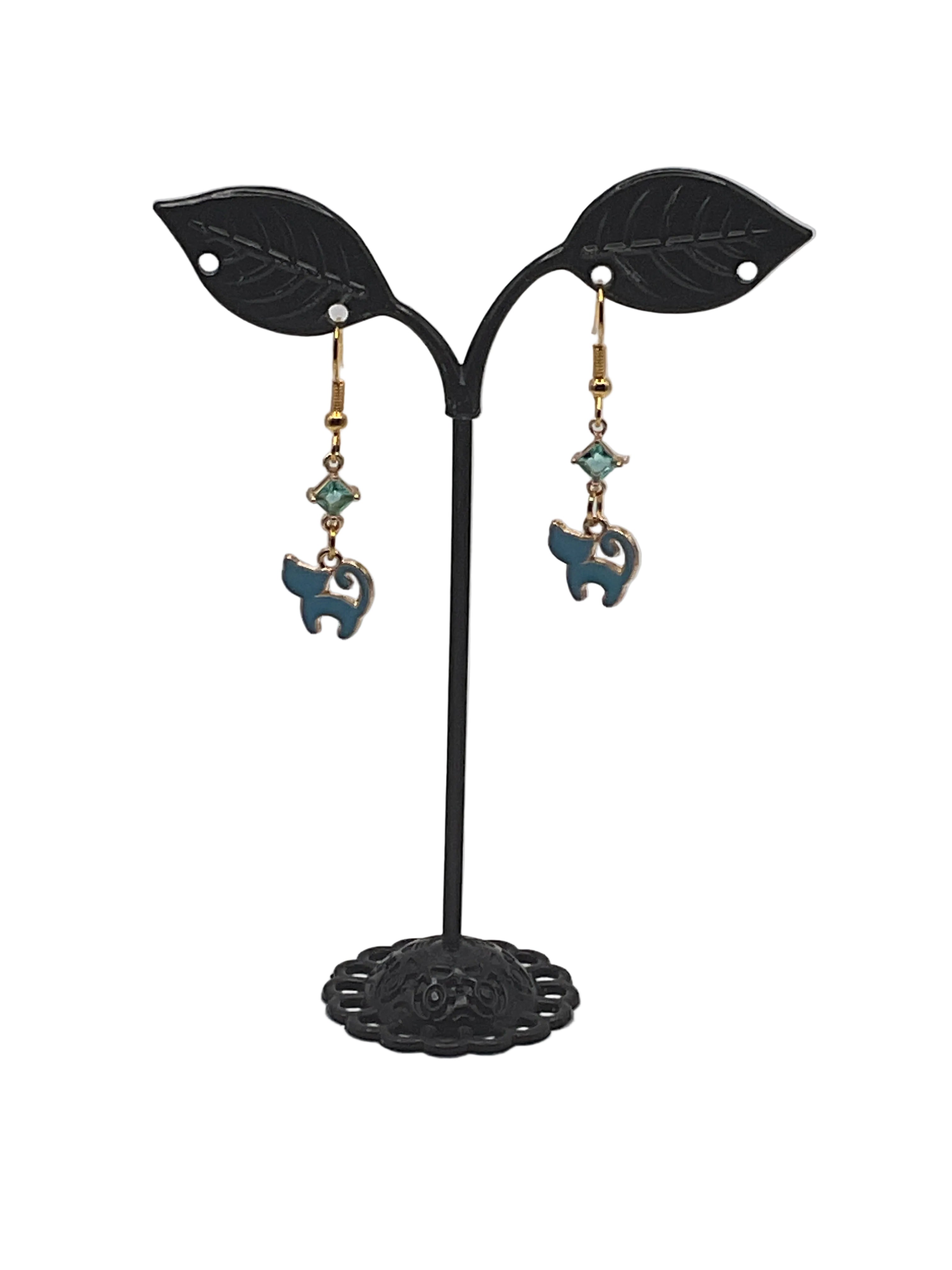 Kitties,Crosses and Crystal Earrings