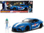 2020 Toyota Supra Blue with Graphics and Max Sterling Diecast Figurine "Robotech" "Hollywood Rides" Series 1/24 Diecast Model Car by Jada