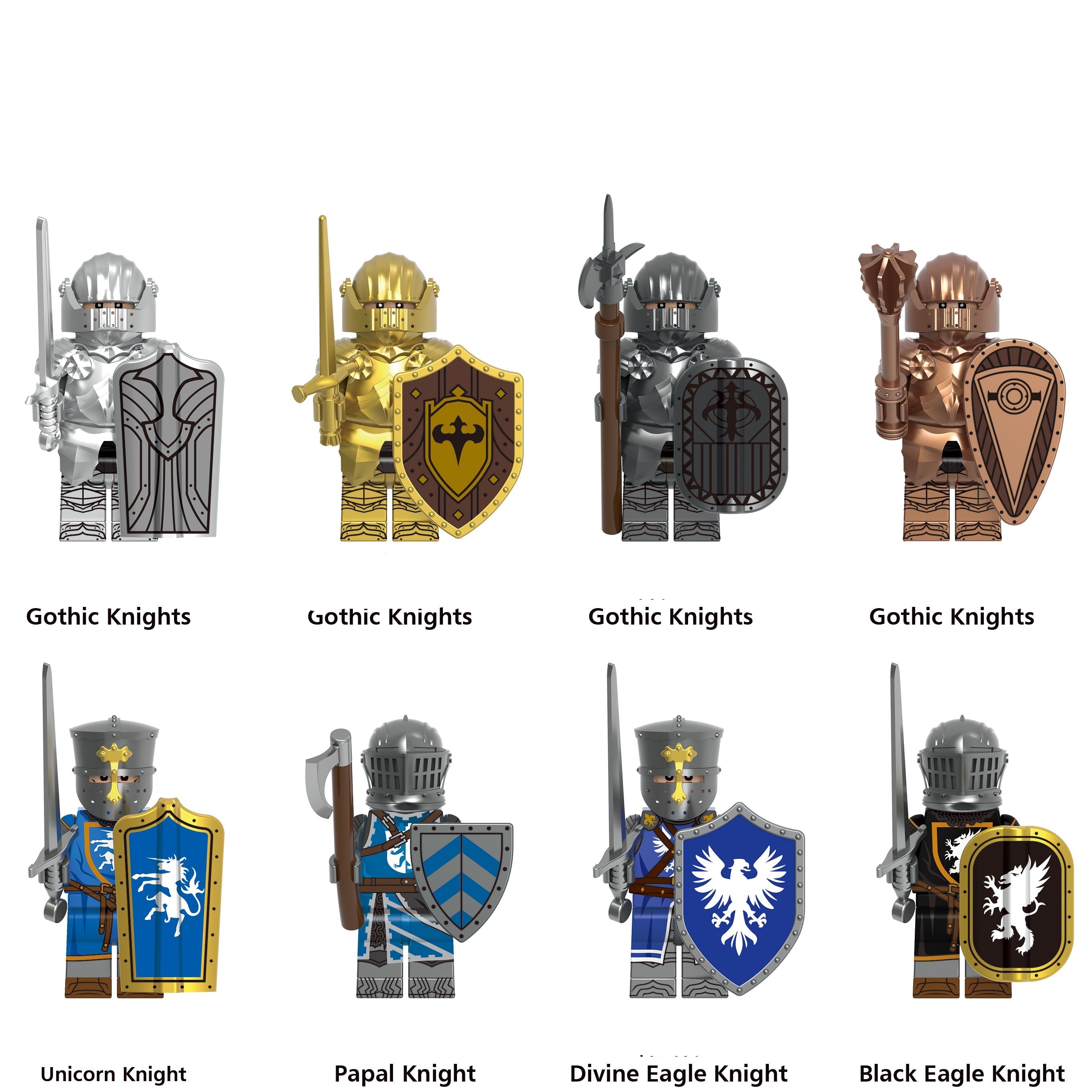 Medieval Warriors Custom Minifigure Set S4 (8-Pack) Main image